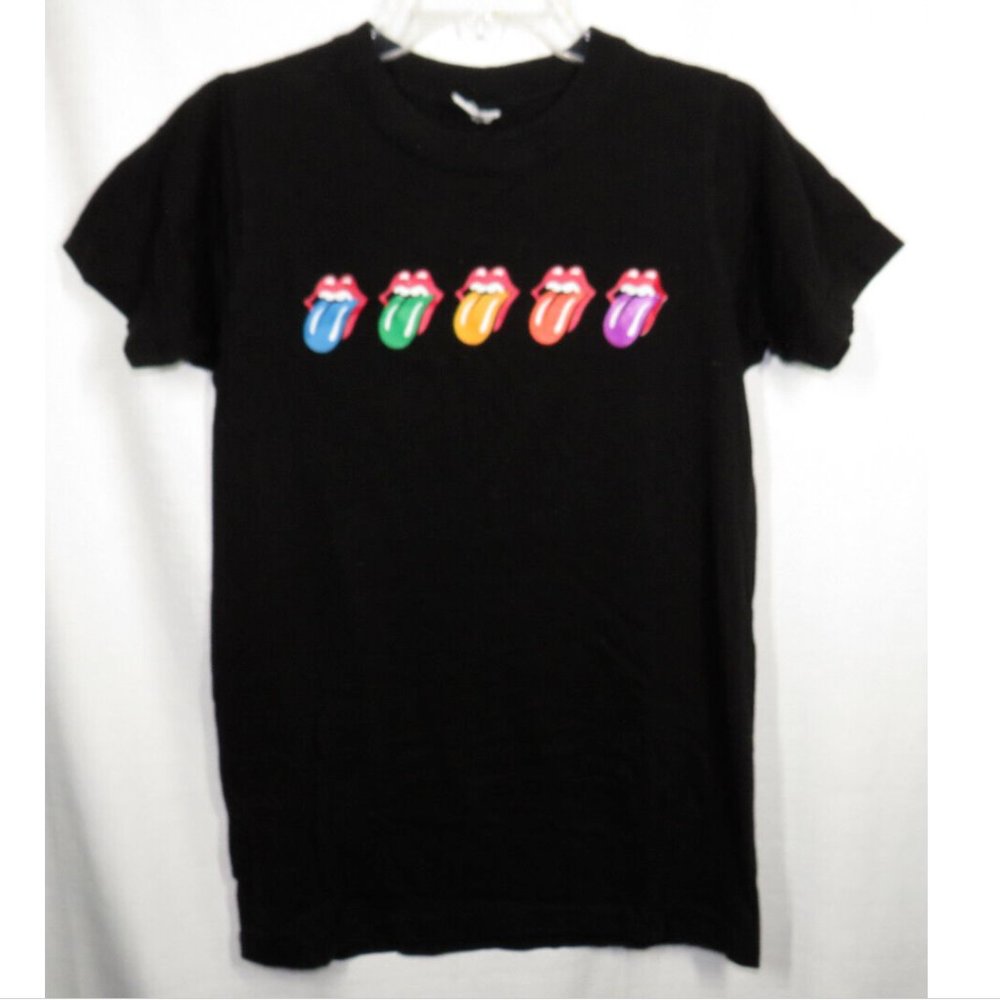 The Rolling Stones Black Multicolor Graphic Tee Size Small 37 1/2" Chest
